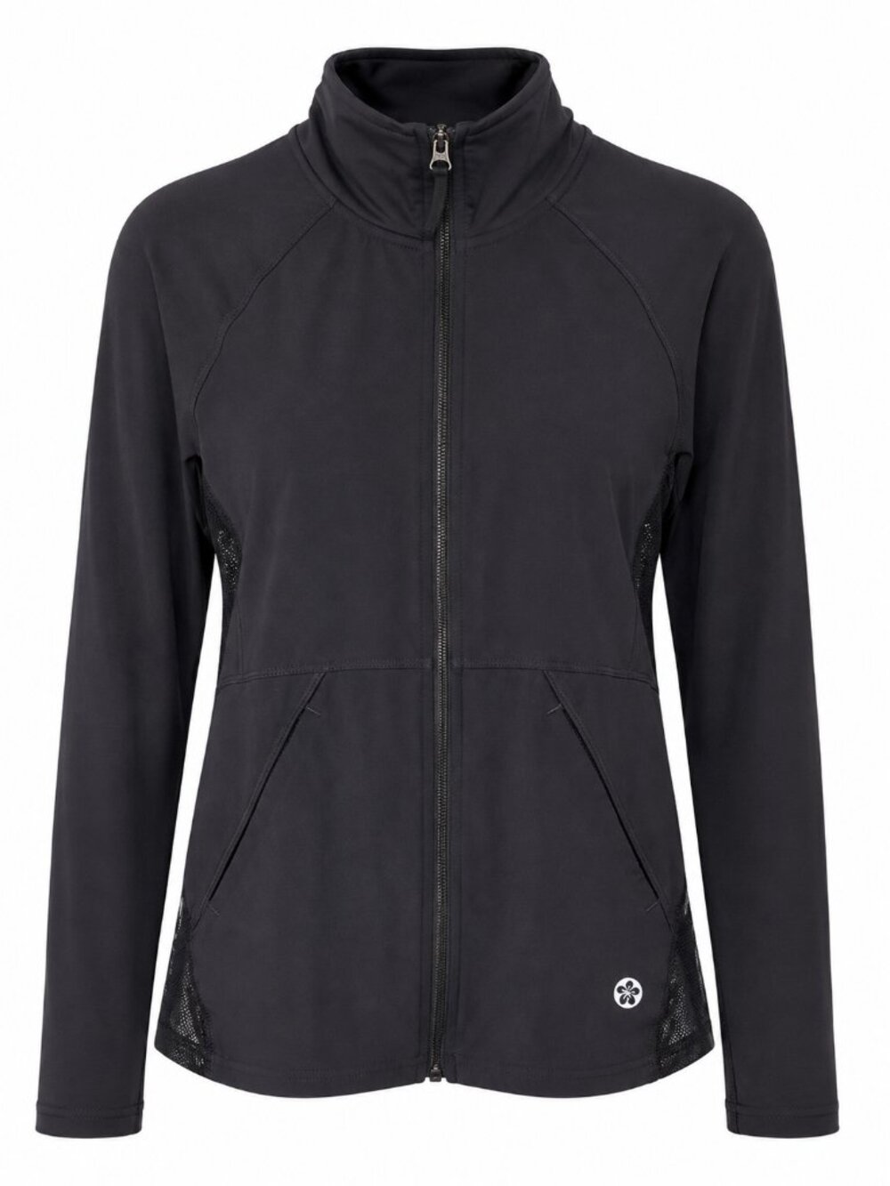 Tuff Athletics Women's Jacket Size M Black Full Zip Mesh Panels Stretch Active